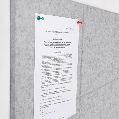 36" x 24" Felt Bulletin Board & Cork Board Alternative, Silver Gray