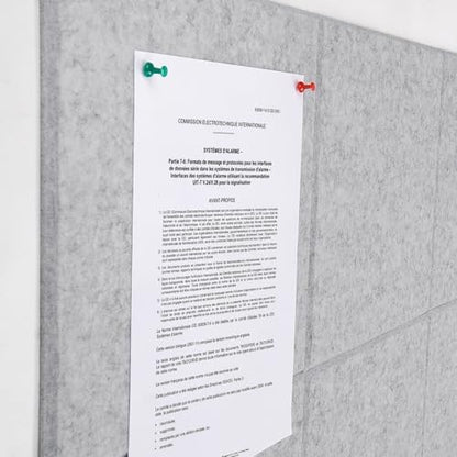 48" x 36" Large Felt Bulletin Board & Cork Board Alternative, Silver Gray