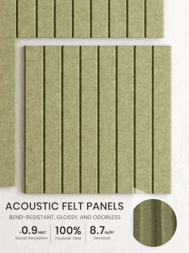 Bumusty 48"x 36" Large Felt Bulletin Board Tiles, Olive Green