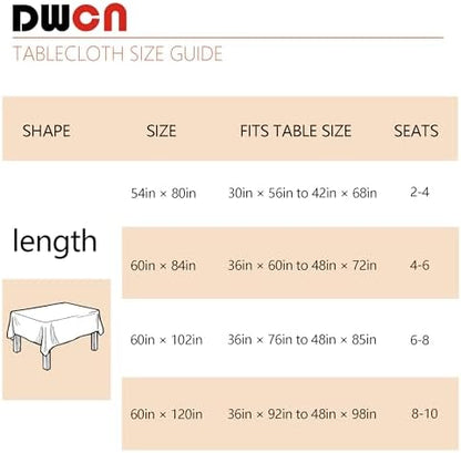 DWCN Autumn Checkered Tablecloth, 60 x 84 Inch, Plaid, Orange