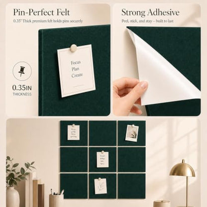 Felt Bulletin Board Tiles, Large Cork Board Alternative,24 x 36 in