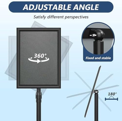 Relx Sign Holder Stand 11*17 inches - Adjustable Floor Standing Sign Holder - Signage Stand with Snap-Open Frame Display for Malls,Schools,Restaurants (black)
