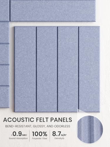 Bumusty 48" x 36" Large Cork Board Alternative, Soft Periwinkle