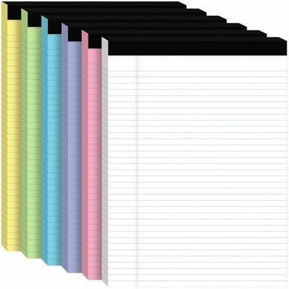 6pcs Legal Pads 8.5 x 11, Perforated Colored Notepad 8.5x11, 50Sheets/Pad