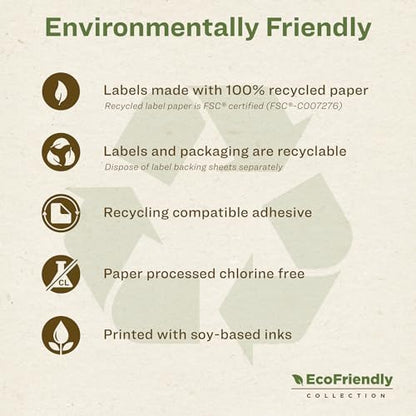 Avery EcoFriendly Recycled File Folder Labels, 2/3" x 3-7/16", White, Permanent Label Adhesive, 750 Printable Labels (48266)