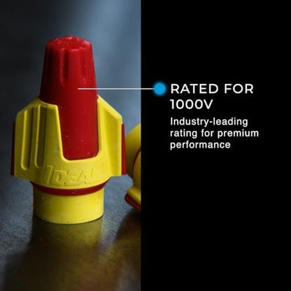 Ideal Electrical Twister Proflex (30-1147P) Red/Yellow Wire Connector - Smooth Twist-On Wire Nuts for 22 to 8 AWG with Comfort SureGrip and Flexible Skirt - Jar of 100