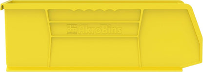 Akro-Mils 30234 AkroBins Plastic Storage Bins, Space-Saving Stackable Bins for Garage, Pantry, Craft Organization, 15-" x 5-" x 5-", Yellow, 12-Pack