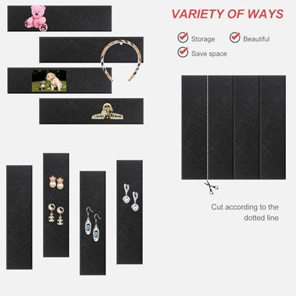 Large Cork Board Alternative 48" X 36" Bulletin Board - 12 Pack Removable Felt Wall Tiles, Cork Wall Tiles Bulletin Board Home Office Essentials - Black