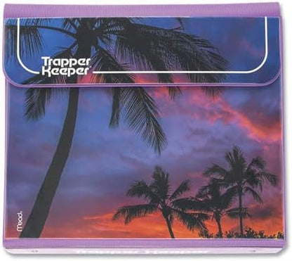Mead Trapper Keeper Binder, Retro Design, 1 Inch Binder with Folders and Pockets, Holds 8-1/2" x 11" Paper, Palm Trees (260038FDE1-ECM)