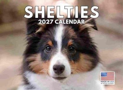 Sheltie Calendar 2027 Shetland Sheepdogs Monthly Wall Calender 12 Month