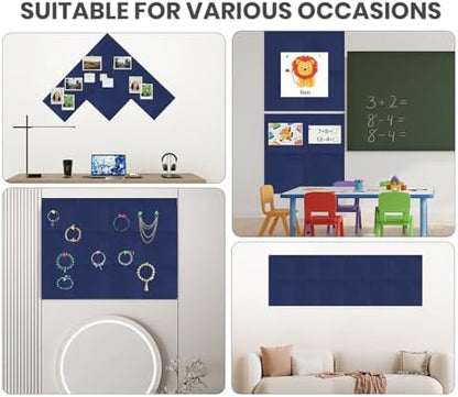36" x 24" Felt Bulletin Board & Cork Board Alternative, Denim Blue
