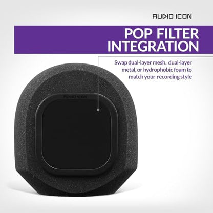 Soundbox Vocal Recording Isolation Booth | Portable Microphone Shield, Pop Filter for Studio-Quality Sound for Singing, Podcasting, Acoustic High-Density Foam Ball, Mic Soundproof Box (Classic Black)