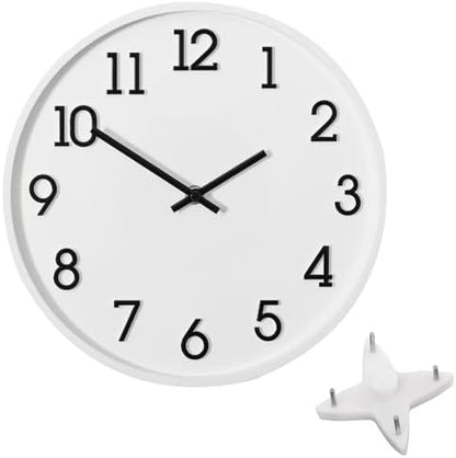 Clockswise 11" Modern Minimalist Round Wall Clock Black Arabic Numerals White Dial Analog Display Step Movement Mechanism Easy-to-Read Timepiece for Living Room Kitchen Office or Bedroom Wall Decor
