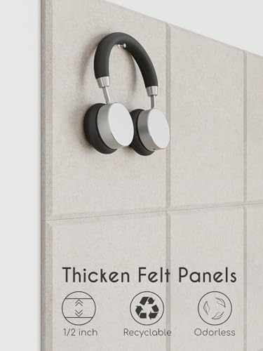 Thick Felt Pin Board Tiles 15 Pack, 11.8x11.8 Bulletin Board for Wall