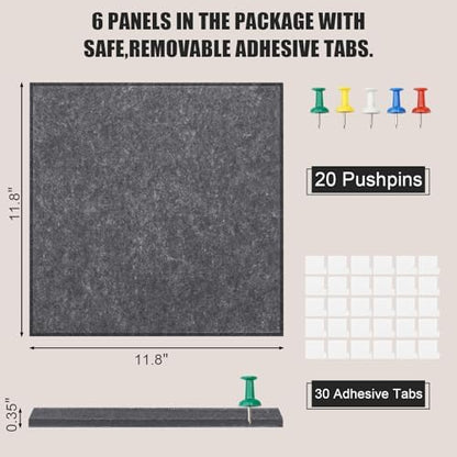 36" x 24" Felt Bulletin Board & Cork Board Alternative, Dark Gray