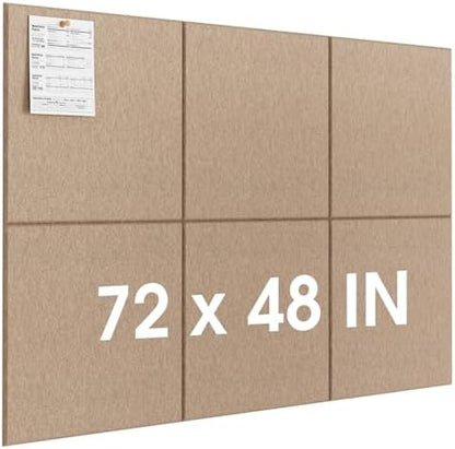 MaxGear Extra Large Bulletin Board 72" x 48", Tan Felt Wall Tiles Pushpins