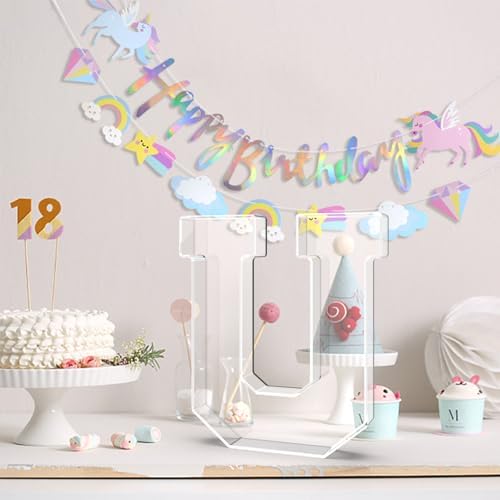 11" Acrylic Letter Charcuterie Tray,Fillable Alphabet & Number Box(Letter U)