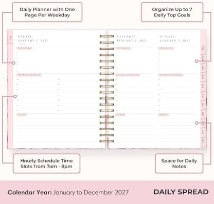 Blue Sky Rachel Parcell 2027 Daily & Monthly Planner Calendar, 5"x8", Peony