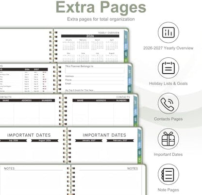 Planner 2026-2027, Weekly and Monthly Academic Planner, July 2026 - June 2027, Hardcover Calendar Agenda Book for School Year Planning, School Supplies for Teacher and Student, Letter Size(8.5'' x 11'')