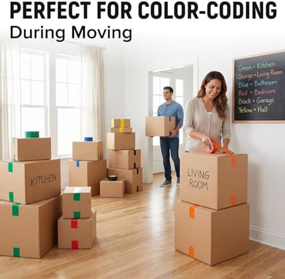 3" x 110 Yards Black Packing Tape, 4 Rolls - 2.0 Mil Carton Sealing Tape