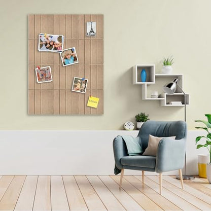 12 Pack Felt Bulletin Board, 35" x 47" Large Oatmeal Pinboard Self-Adhesive