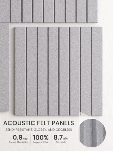Bumusty 36"x 24" Large Felt Bulletin Board Tiles,Soft Gray
