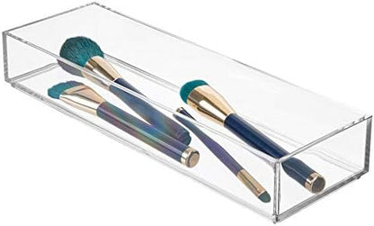 iDesign Plastic Drawer Organizer, 4" x 12" x 2", Clear