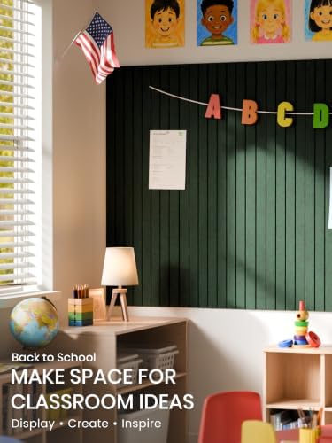 Bumusty 36"x 24" Large Felt Bulletin Board Tiles,Pine Green