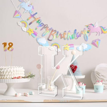 11" Acrylic Letter Charcuterie Tray,Fillable Alphabet & Number Box(Letter K)