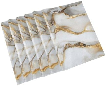 ALAZA Luxurious Marble Pattern 1 PC Placemats Rectangle Table Mat for Dining Table Restaurant Kitchen Home Decor, 12" x 18"