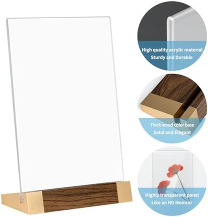 Acrylic Sign Holder 8.5 x 11, L-Shape Vertical 2 Pack for Tabletop