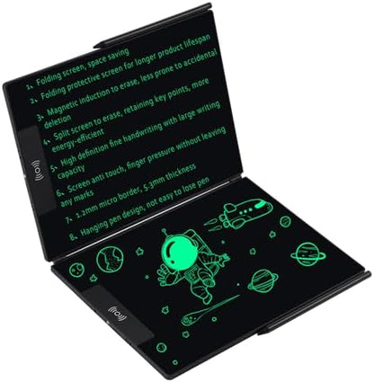 14.3in Foldable LCD Writing Tablet, Reusable Digital Notepad with Lock
