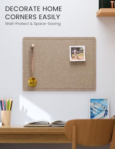 Fluxynara 23.6" x 17.1" Bulletin Board, Taupe