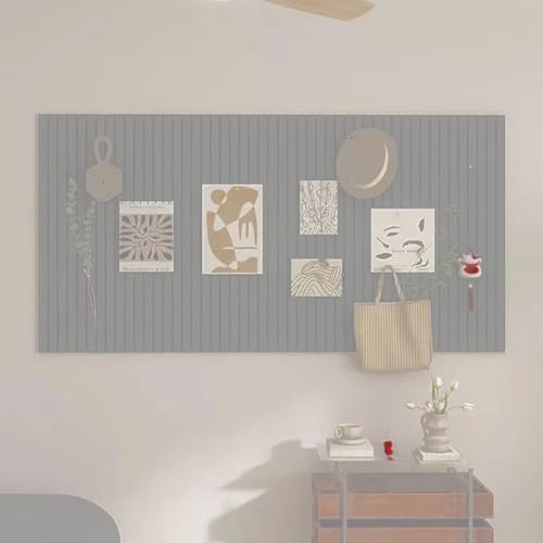 Large Felt Bulletin Board 72"x 36"-18 Felt Tiles Cork Board Wall Panels Home Office Wall Fabric Pin Board for Classroom/Kids Art Display/Photo Picture Wall/Acoustic,Self-Adhesive,Light Grey