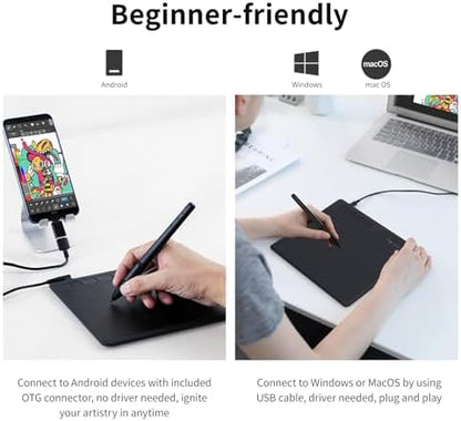 GAOMON S620 Graphics Drawing Tablet, 6.5x4, 8192 Pressure & 4 Hot Keys