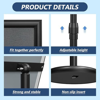Relx Sign Holder Stand 11*17 inches - Adjustable Floor Standing Sign Holder - Signage Stand with Snap-Open Frame Display for Malls,Schools,Restaurants (black)