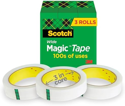 Scotch Magic Tape, Invisible, 3 Rolls