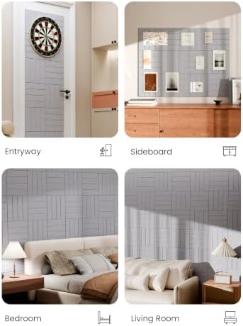 Bumusty 48" x 36" Large Cork Board Alternative, Soft Gray