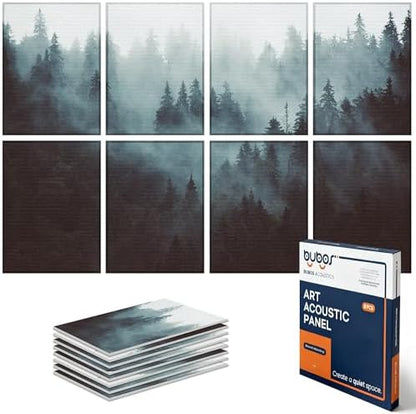 BUBOS 8 Pcs Art Acoustic Wall Panel,47.2”x31.4”Self Adhesive for Home Decor