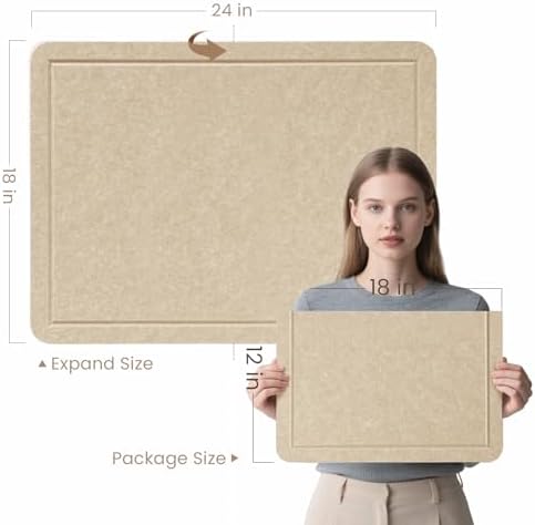 Felt Bulletin Board 24x18 inches, Decorative Pin Board for Home & Office