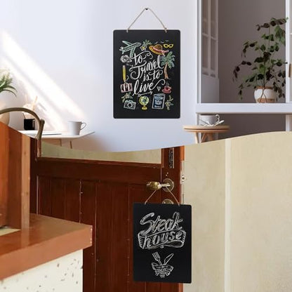 SELEAD Chalkboard Words Sign with Wooden Stand and Rope - 2 Pack 12x16 Inch