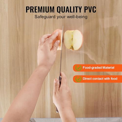 VEVOR Plastic Table Cover, 48 x 48 Inch 1.5 mm Thick Clear PVC Protector, Square PVC Desk Mat, Waterproof & Easy Cleaning Desk Pad Tablecloth, for Office, Dresser, Dining Room, Night Stand