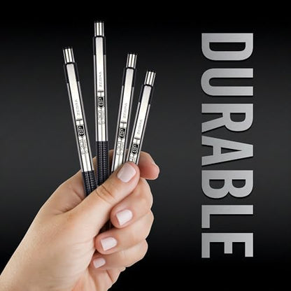Zebra Pen STEEL F-301 Retractable Ballpoint Pen, Black Ink, 0.7mm, 4-Pack