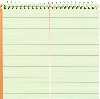 National Brown Board Cover Steno Notebook, Gregg Ruling, Green Eye-Ease Paper, 80 Sheets, 6 x 9.25 x 6 inches, Pack of 12 (36746-12)