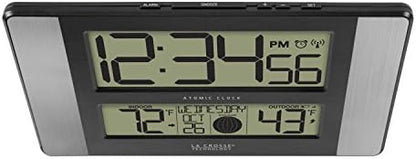 La Crosse Technology 513-1417AL-INT Atomic Clock w Outdoor Temp, Grey/Black