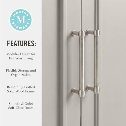 Martha Stewart Lily Pond Modular Base Cabinet and Hutch, Sharkey Gray