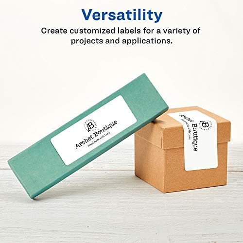 Avery® Matte White Rectangle Labels, Sure Feed® Technology, 15/16" x 3-7/16", 1,800 Matte White Printable Labels