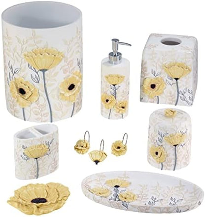 Avanti Linens - Soap Dish, 100% Hand-Painted Resin Bathroom Accessories, Floral Home Decor (Marielle)