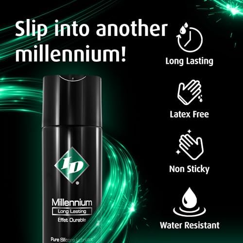 ID Millennium Silicone Personal Lubricant 1 Fl Oz Hypoallergenic Lube with Premium Quality, Ultra Smooth Feeling, Travel Tube, Made in USA by ID Lubricants