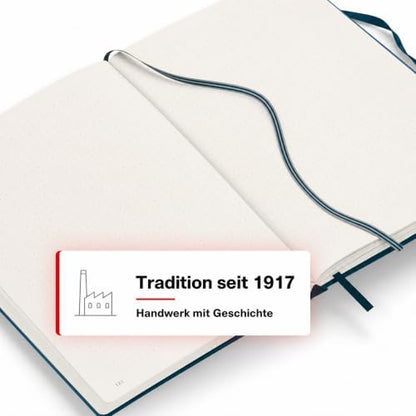 LEUCHTTURM1917 - Notebook Hardcover Medium A5-251 Numbered Pages for Writing and Journaling - Thinking Ahead (Dotted Paper, Deep Sea)